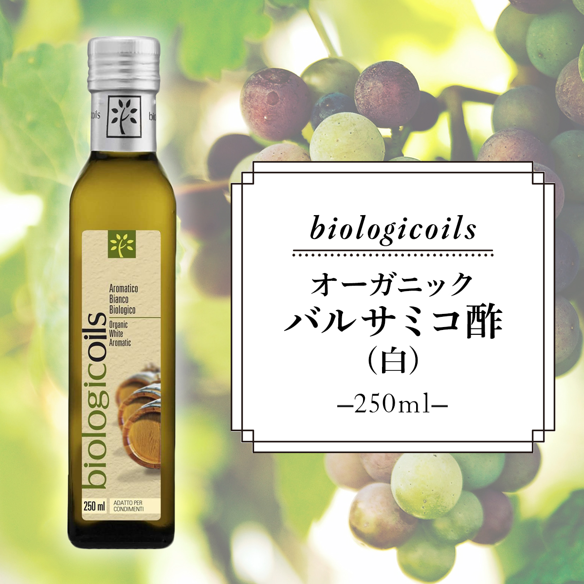 biologicoils 有機バルサミコ酢(白) 500ml