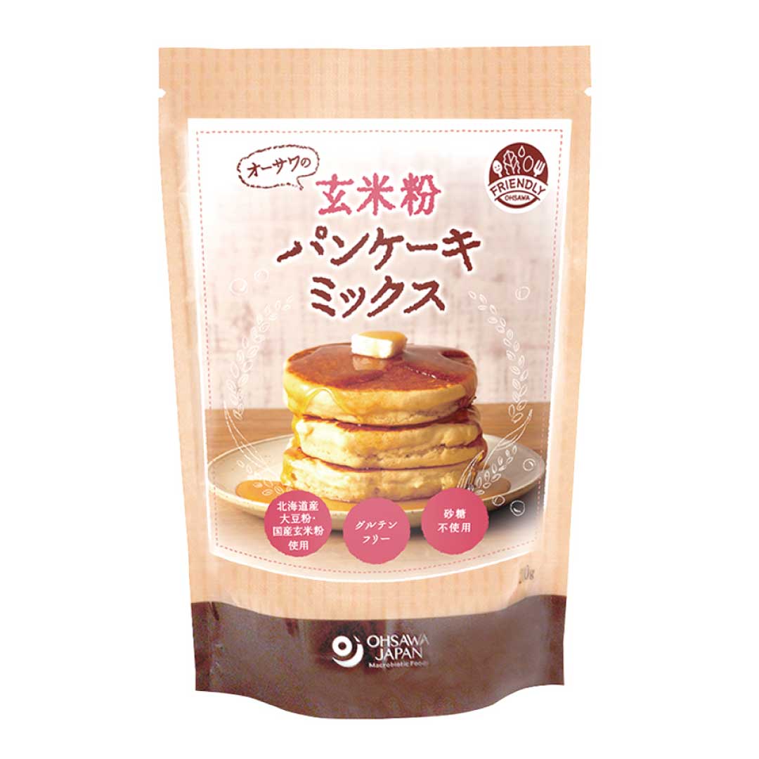 オーサワの玄米粉入りグルテンフリーパンケーキミックス